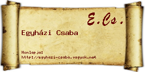 Egyházi Csaba névjegykártya