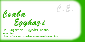 csaba egyhazi business card